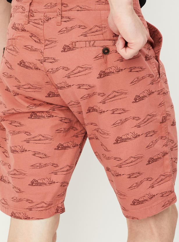 Men Printed Slim Fit Shorts
