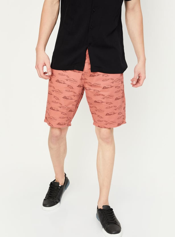 Men Printed Slim Fit Shorts