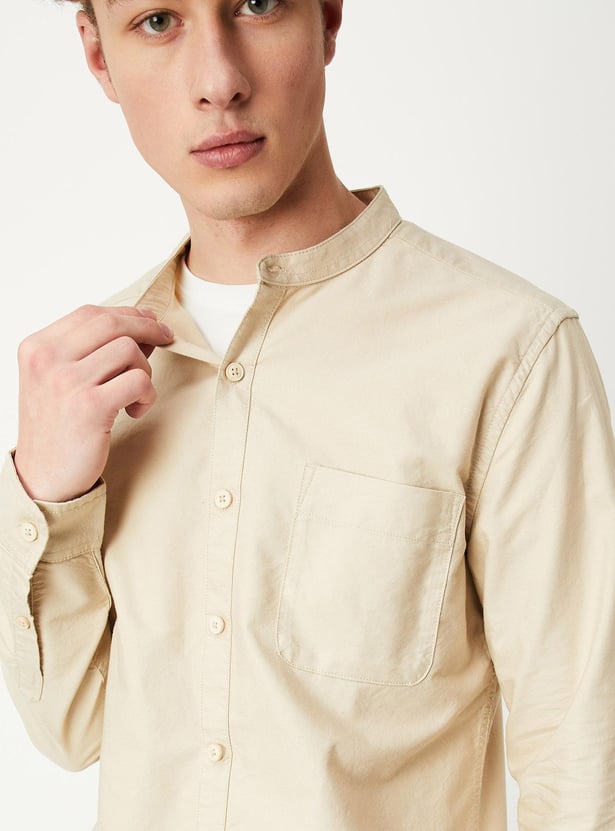 Men Slim Fit Solid Shirt