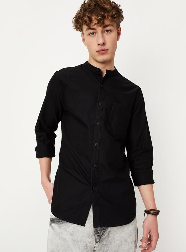 Men Slim Fit Solid Shirt