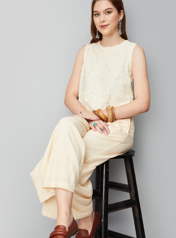 Women Schiffli Sleeveless Top