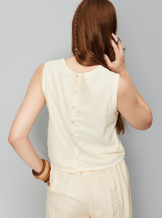 Women Schiffli Sleeveless Top