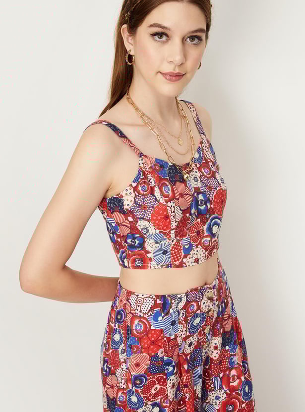 Women Printed Strappy Cami Top