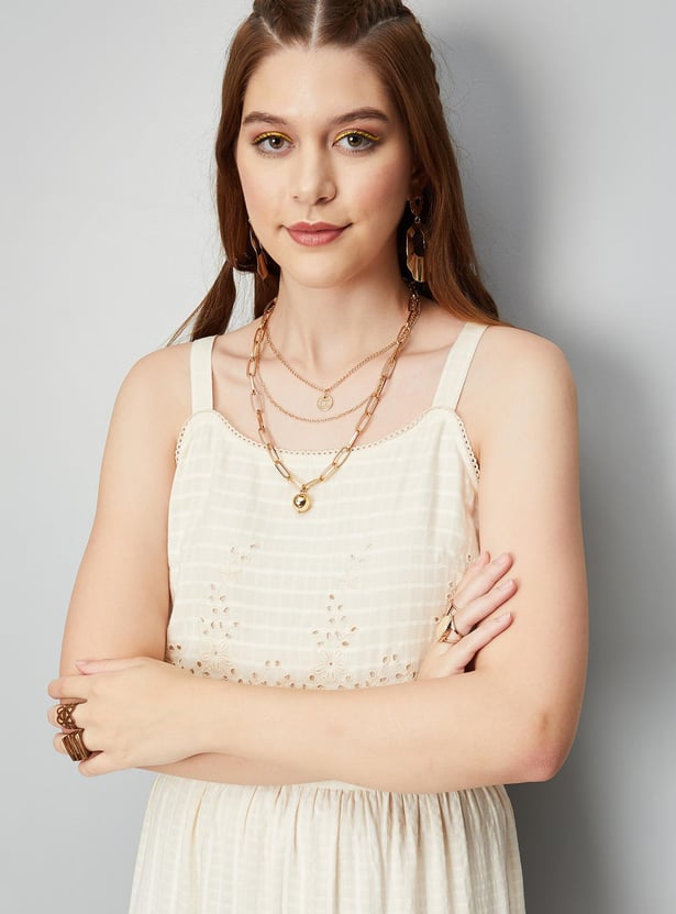 Women Schiffli Strappy Top