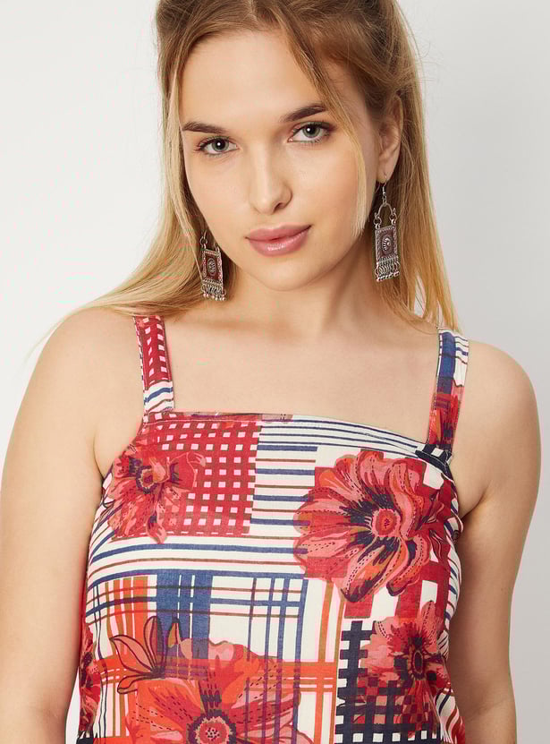 Women Printed Asymmetric Dress
