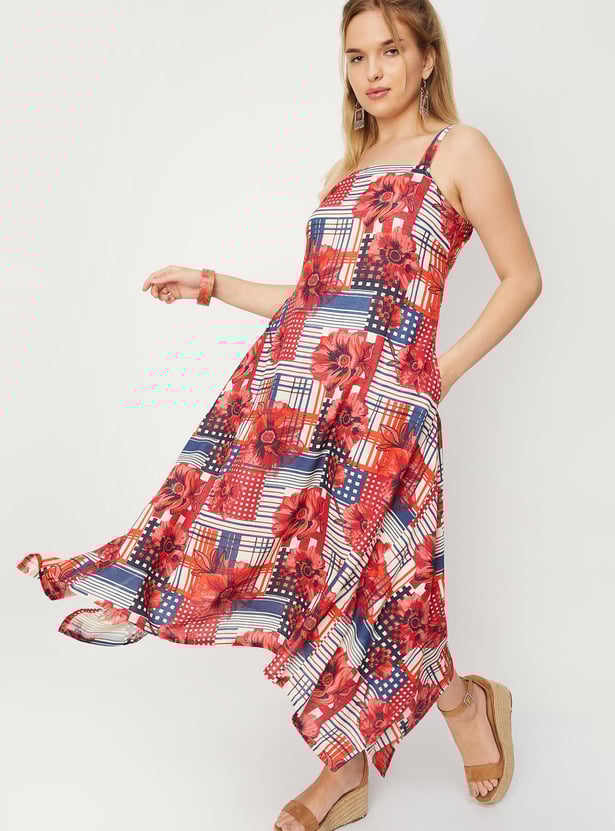 Women Printed Asymmetric Dress