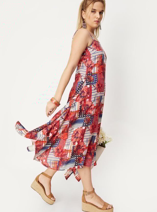 Women Printed Asymmetric Dress
