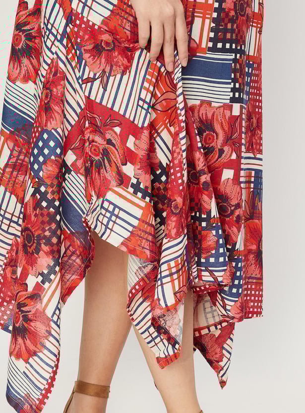 Women Printed Asymmetric Dress