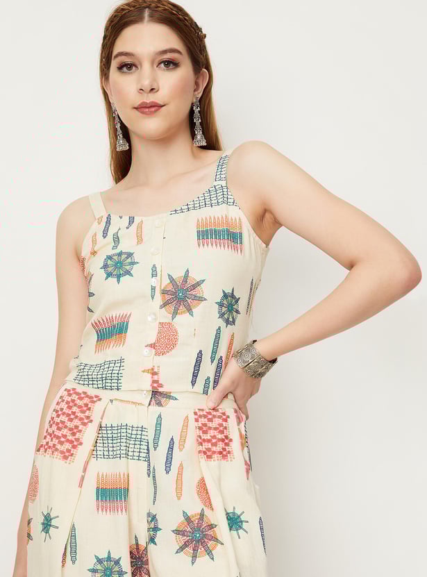 Women Printed Crop Top