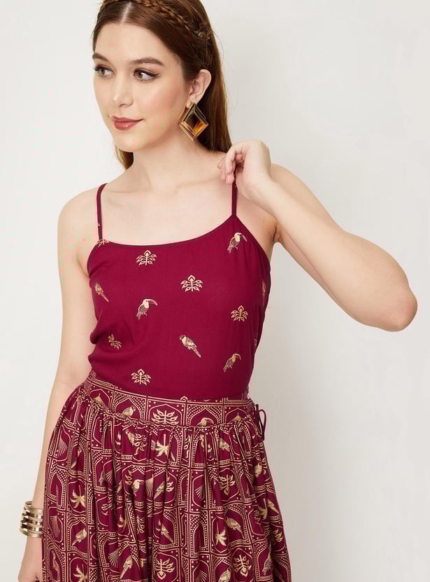 Women Printed Strappy Top