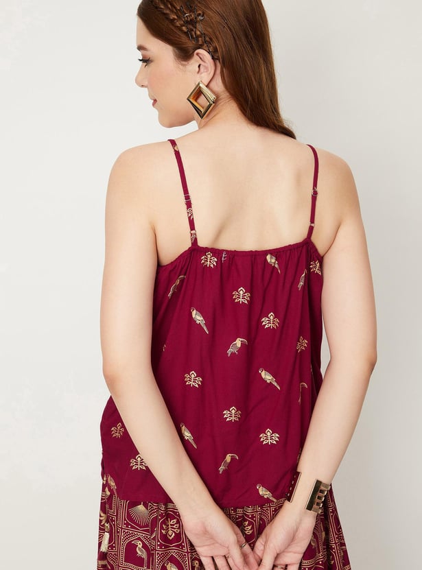Women Printed Strappy Top
