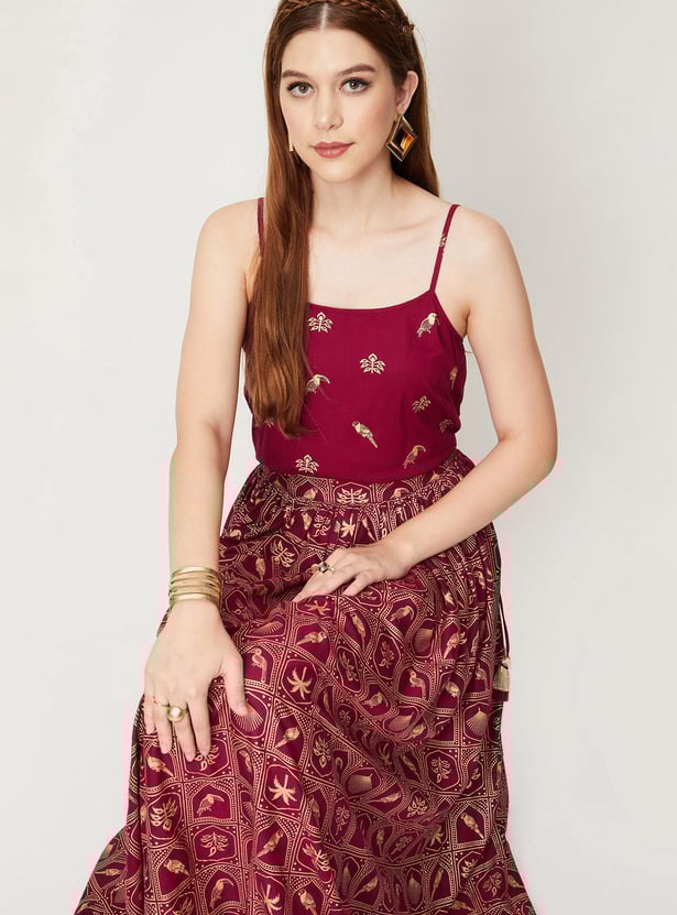 Women Printed Strappy Top