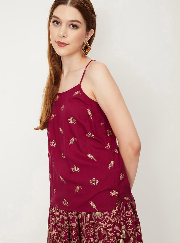 Women Printed Strappy Top