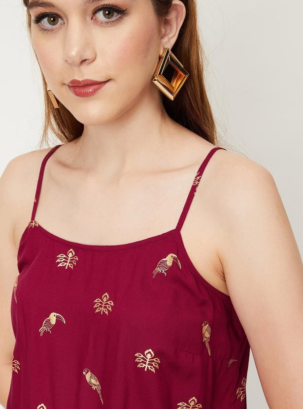 Women Printed Strappy Top