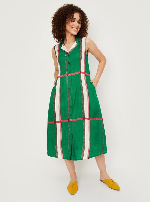 Women Checked Shirt Dress