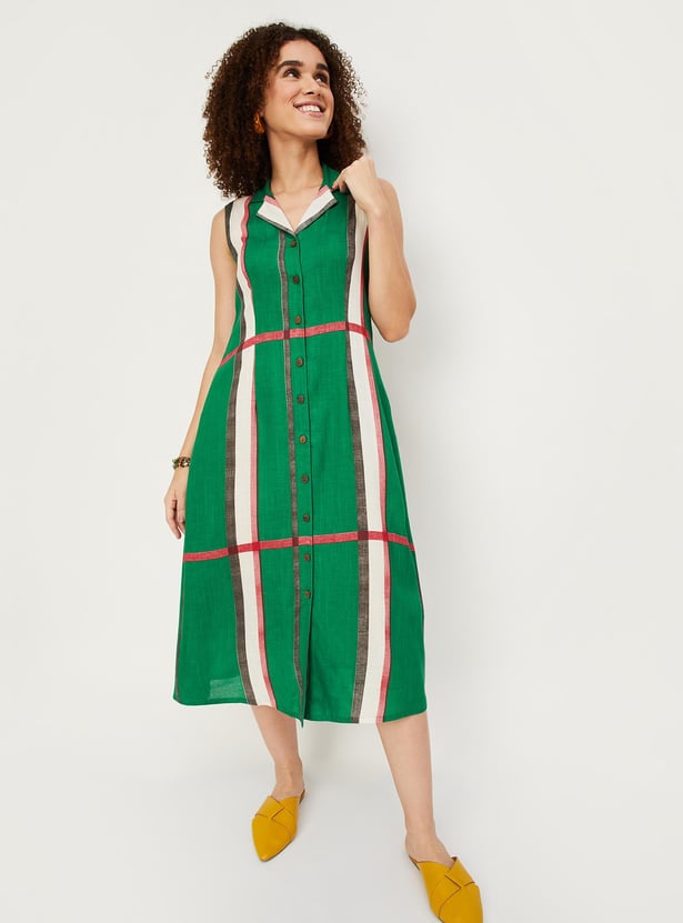 Women Checked Shirt Dress