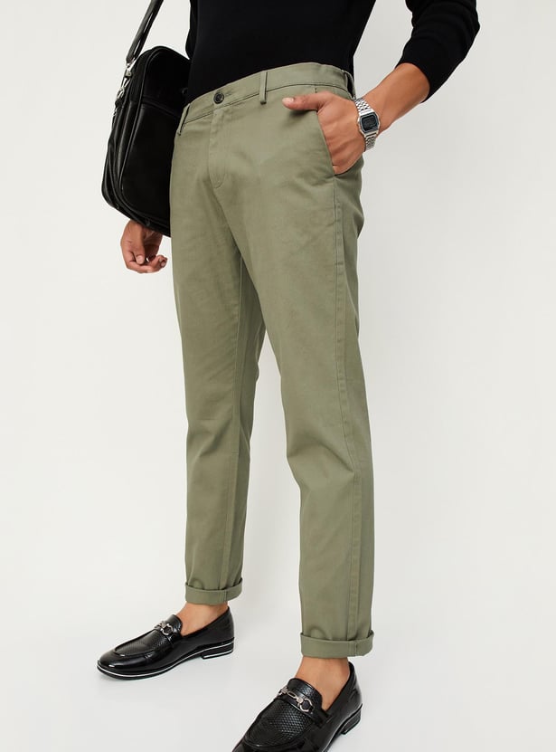 Men Slim Fit Smart Casual Chinos