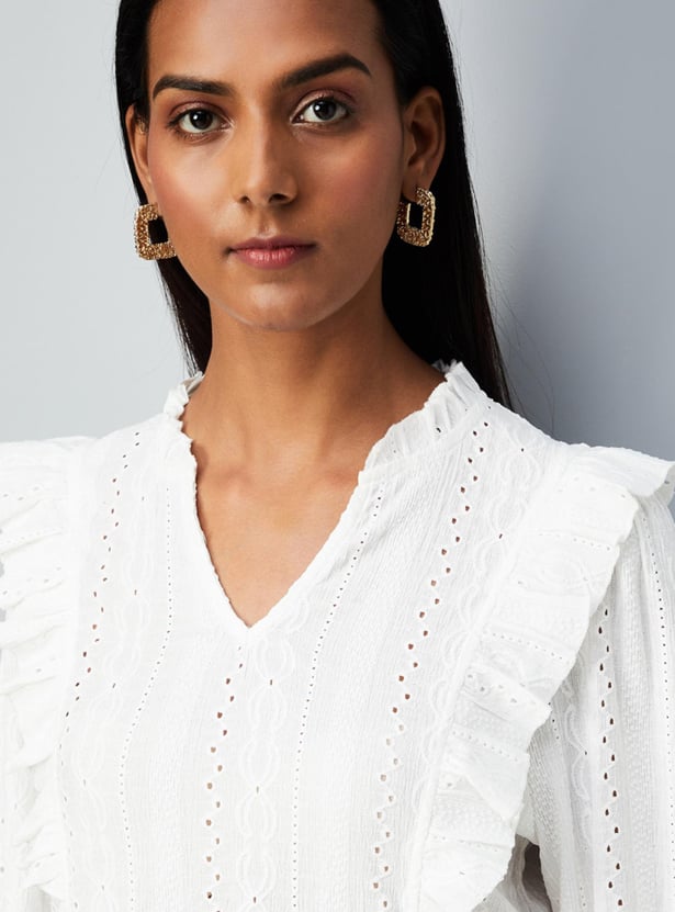 Women Schiffli Knit Top