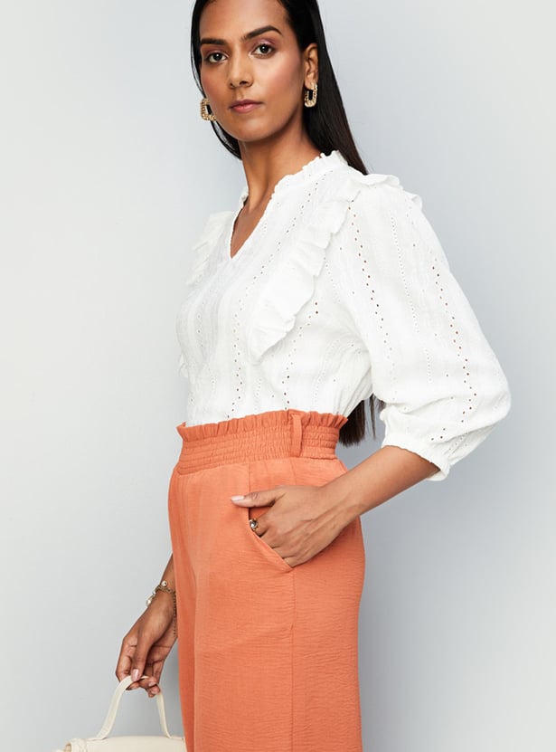 Women Schiffli Knit Top