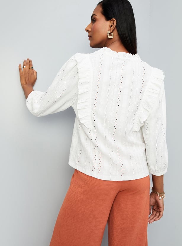 Women Schiffli Knit Top