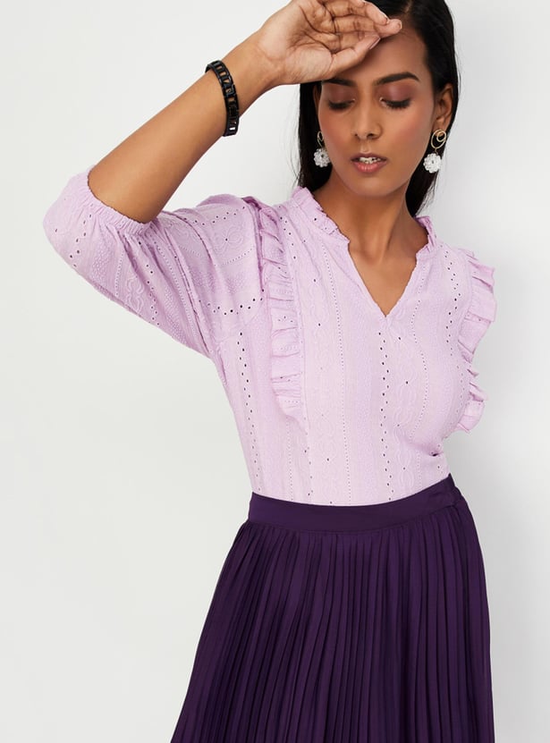 Women Schiffli Knit Top