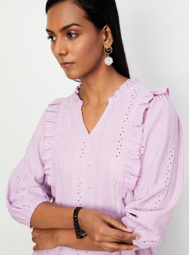 Women Schiffli Knit Top