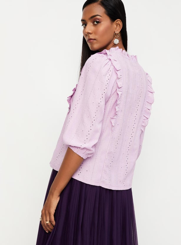 Women Schiffli Knit Top