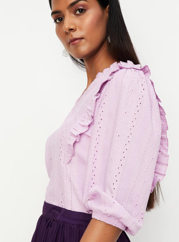Women Schiffli Knit Top
