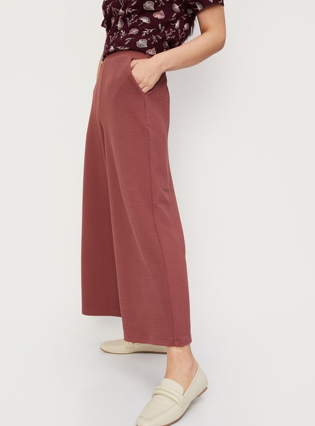 Women Jacquard Wide Leg Trousers