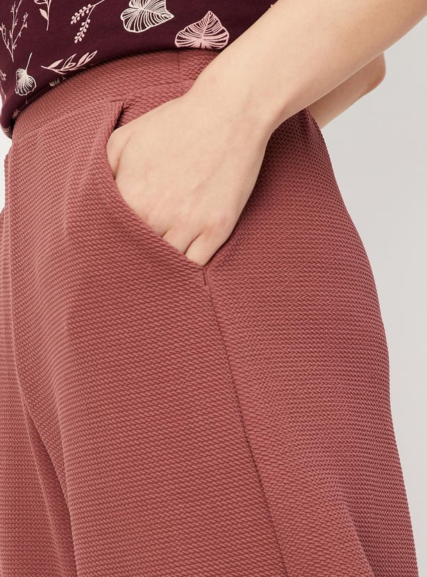 Women Jacquard Wide Leg Trousers