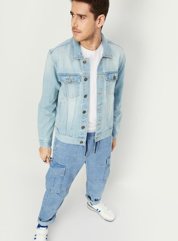 Men Washed Denim Jacket