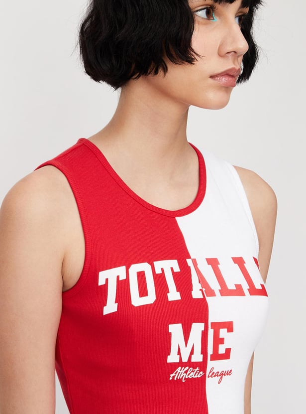 Women Colourblock Crop T-shirt