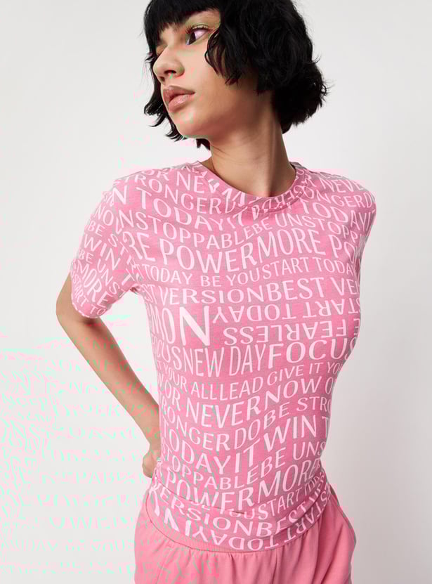 Women Printed Round Neck T-shirt