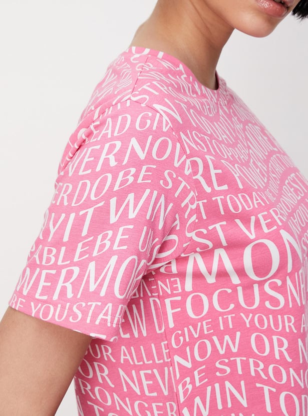 Women Printed Round Neck T-shirt