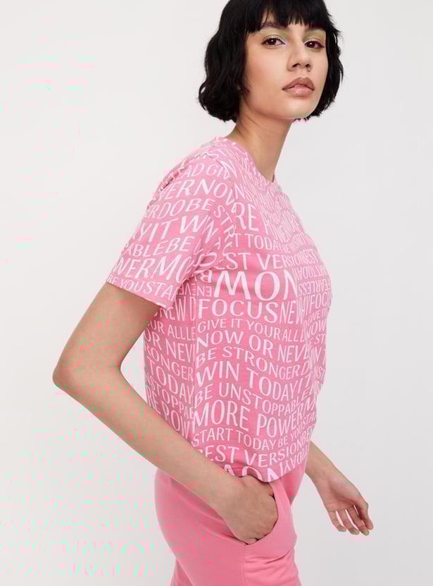 Women Printed Round Neck T-shirt