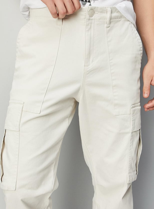 Men Carrot Fit Cargo Pants