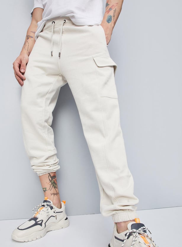 Buy Men Solid Cargo Joggers Online at just