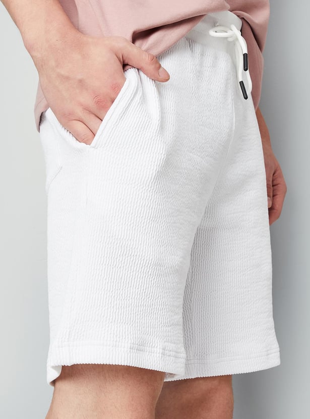 Men Textured Athleisure Shorts