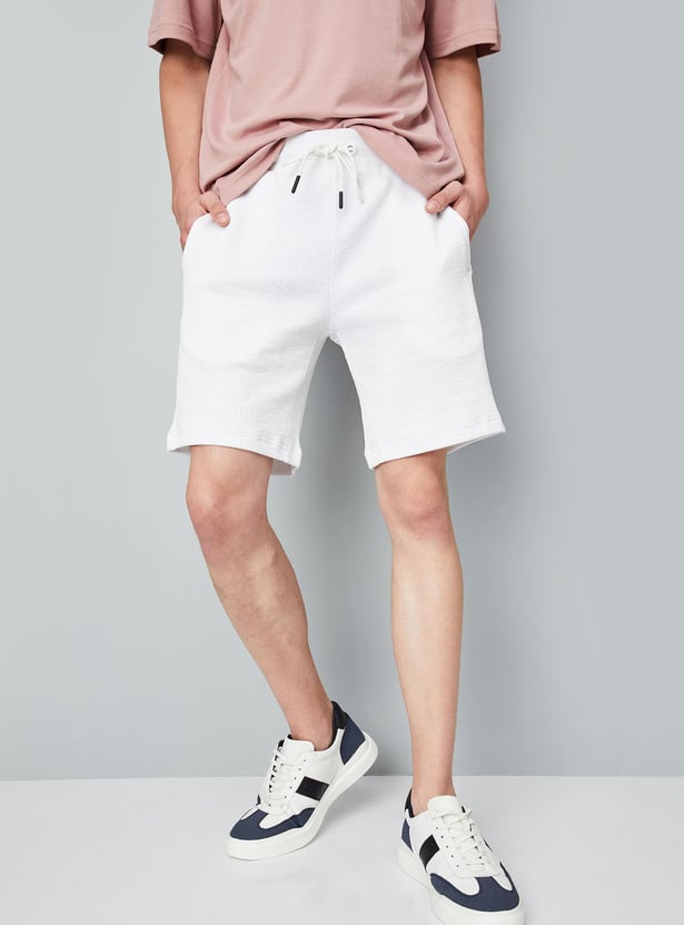 Men Textured Athleisure Shorts