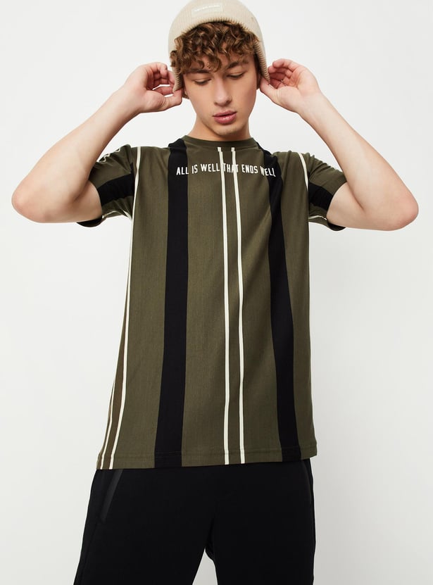 Men Striped Slim Fit T-shirt
