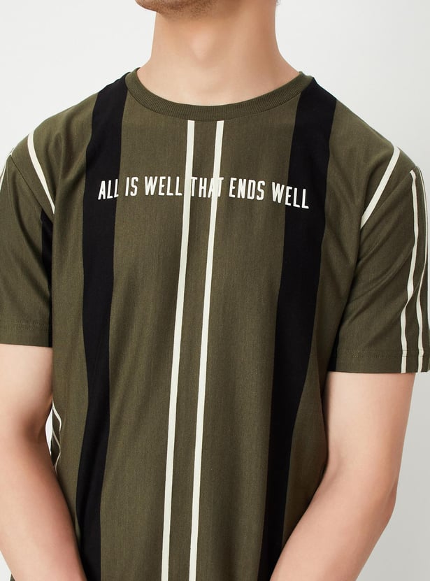 Men Striped Slim Fit T-shirt