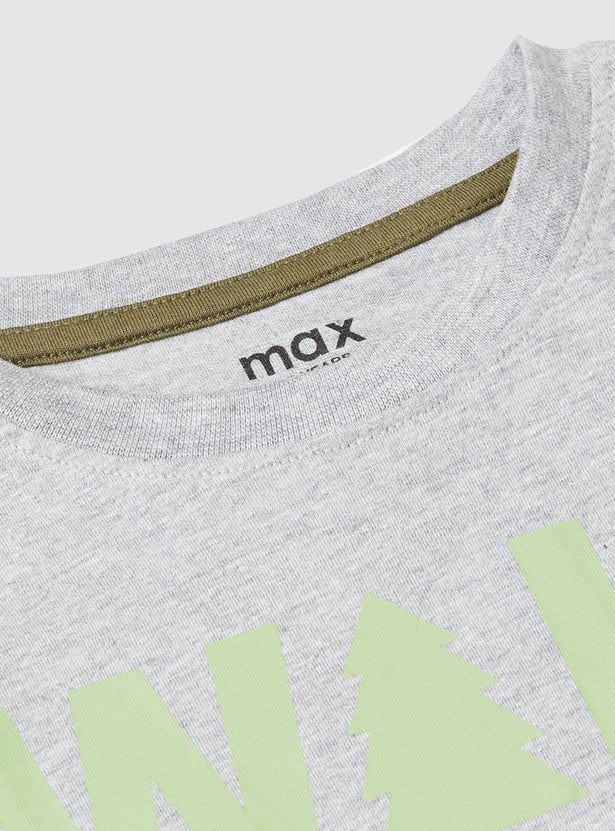 Buy Boys Typographic Cotton T-shirt Online at just Rs. 149.0  