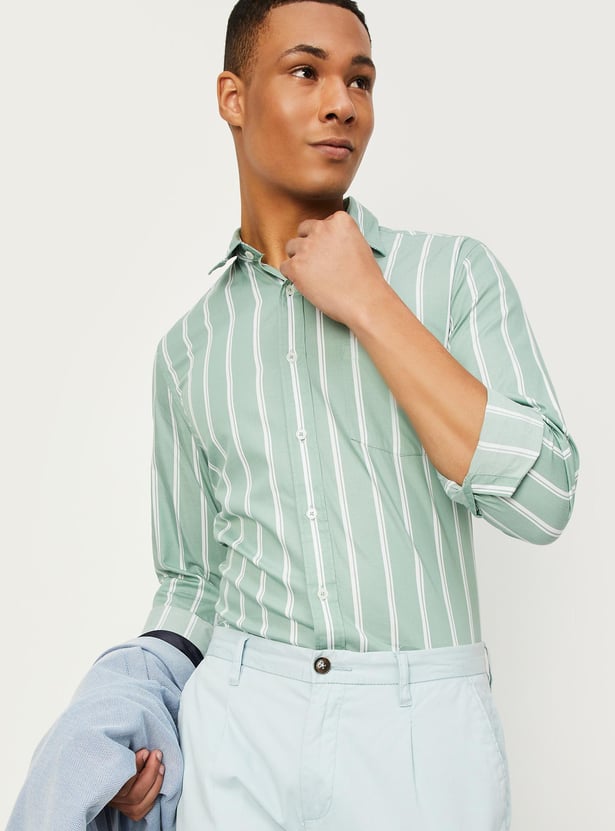 Men Striped Slim Fit Casual Shirt