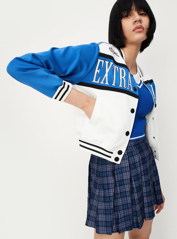 Women Colourblock Varsity Jacket