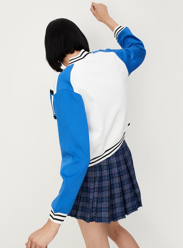 Women Colourblock Varsity Jacket