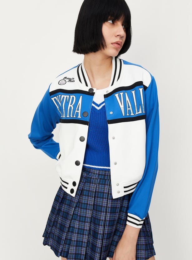 Women Colourblock Varsity Jacket