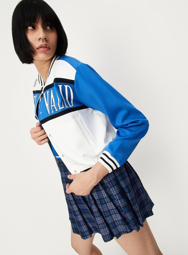 Women Colourblock Varsity Jacket