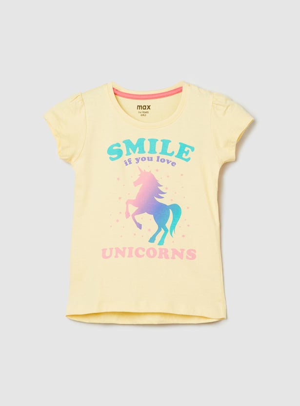Girls Graphic Printed Knit T-shirt