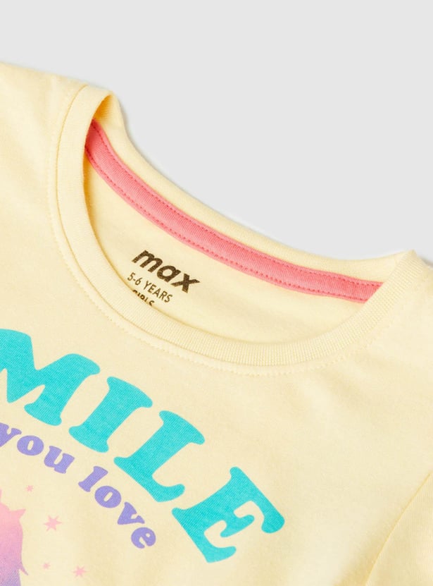 Girls Graphic Printed Knit T-shirt