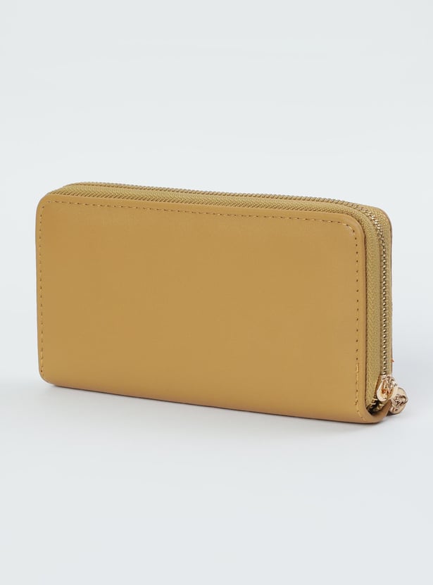 Women Laser-Cut Zip-Around Wallet